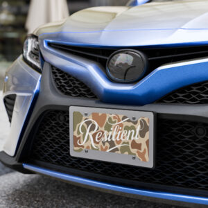 Resilient license plate