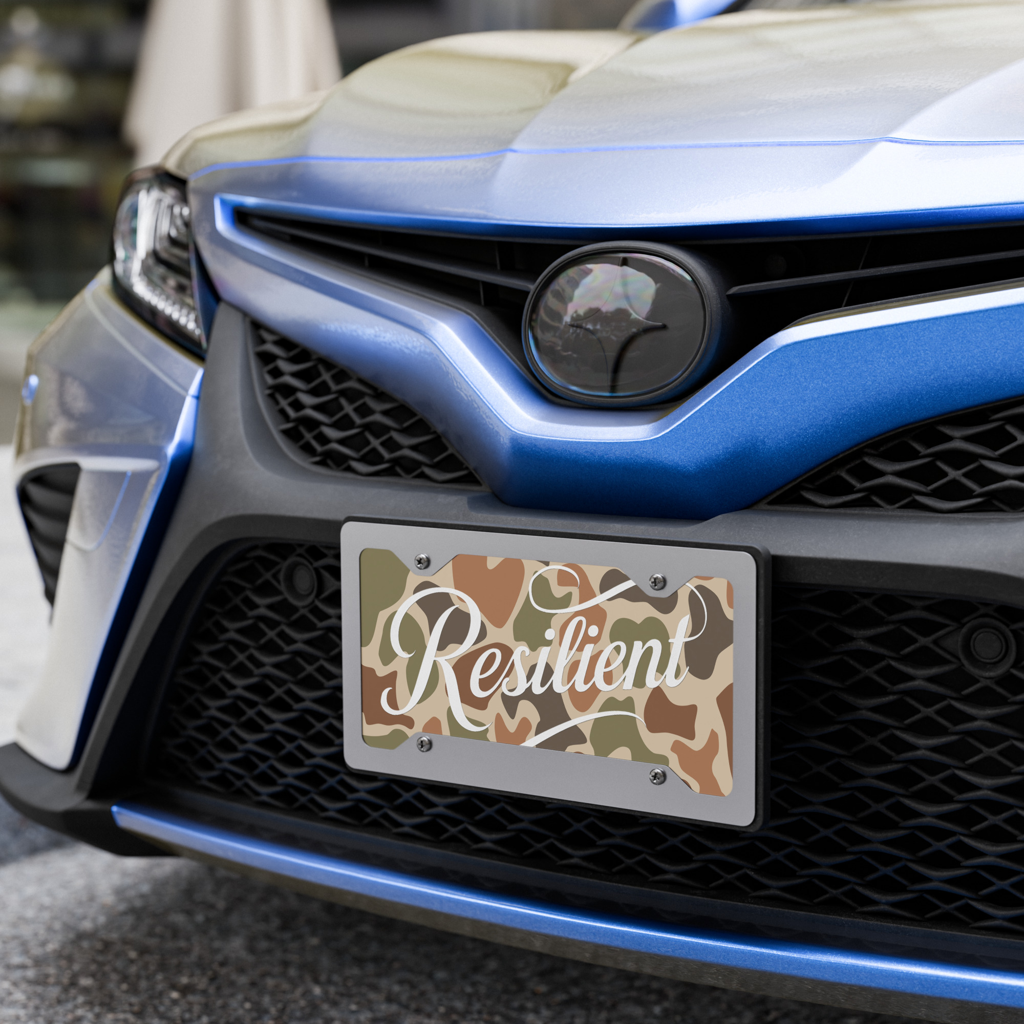 Resilient license plate