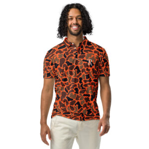 Men’s Orange Camo Slim Fit Polo
