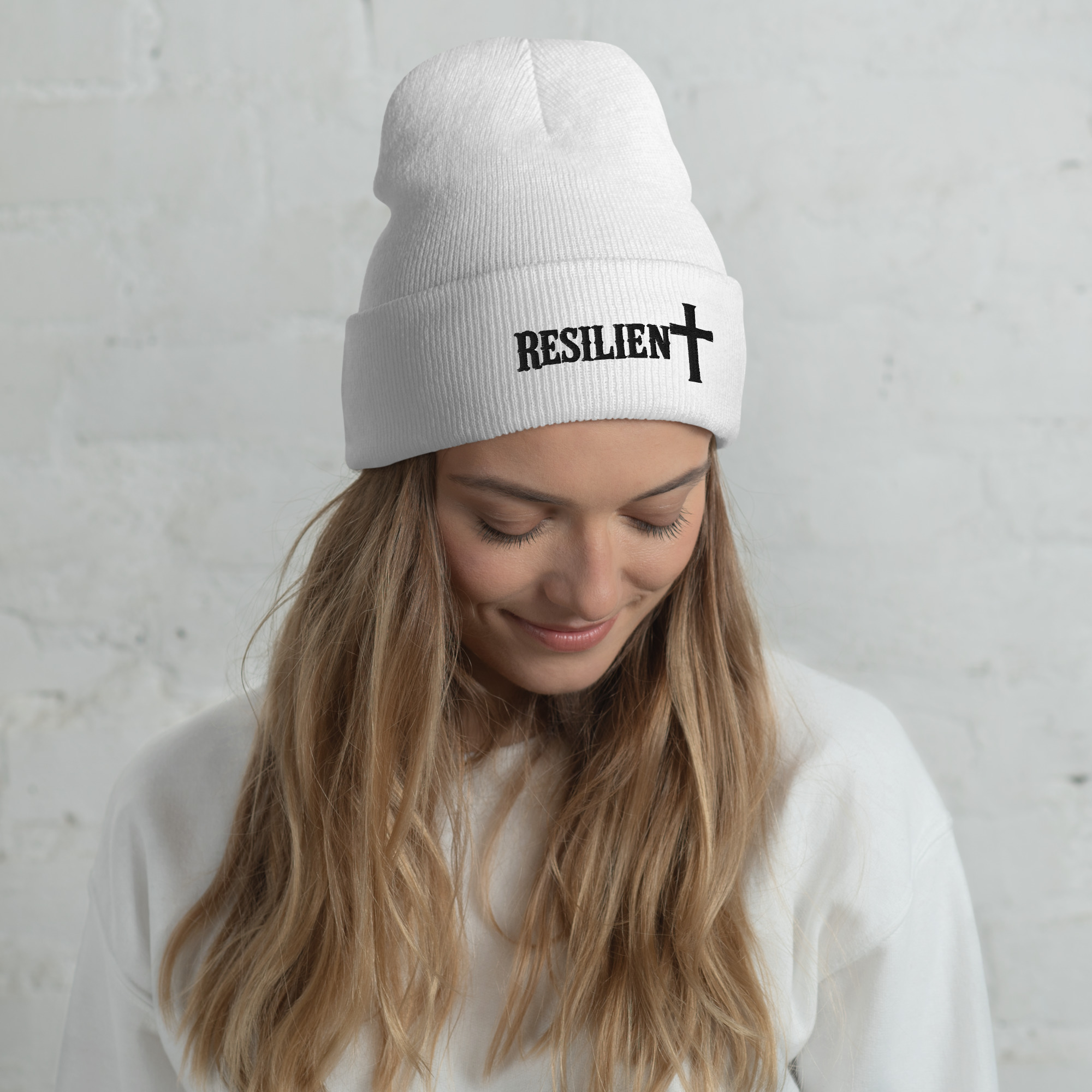 Unisex Cross Cuffed Beanie