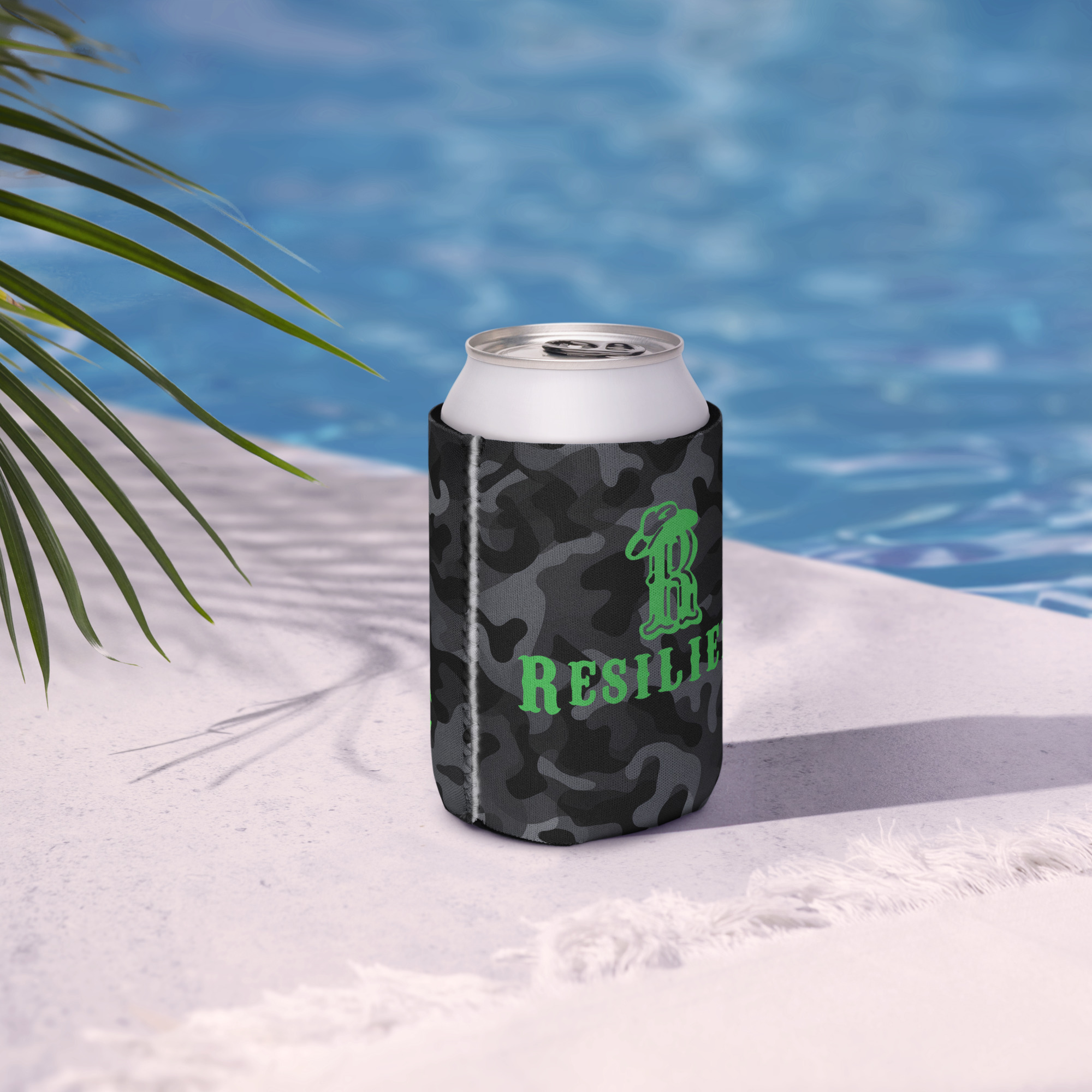 Camo and Green Can Koozie
